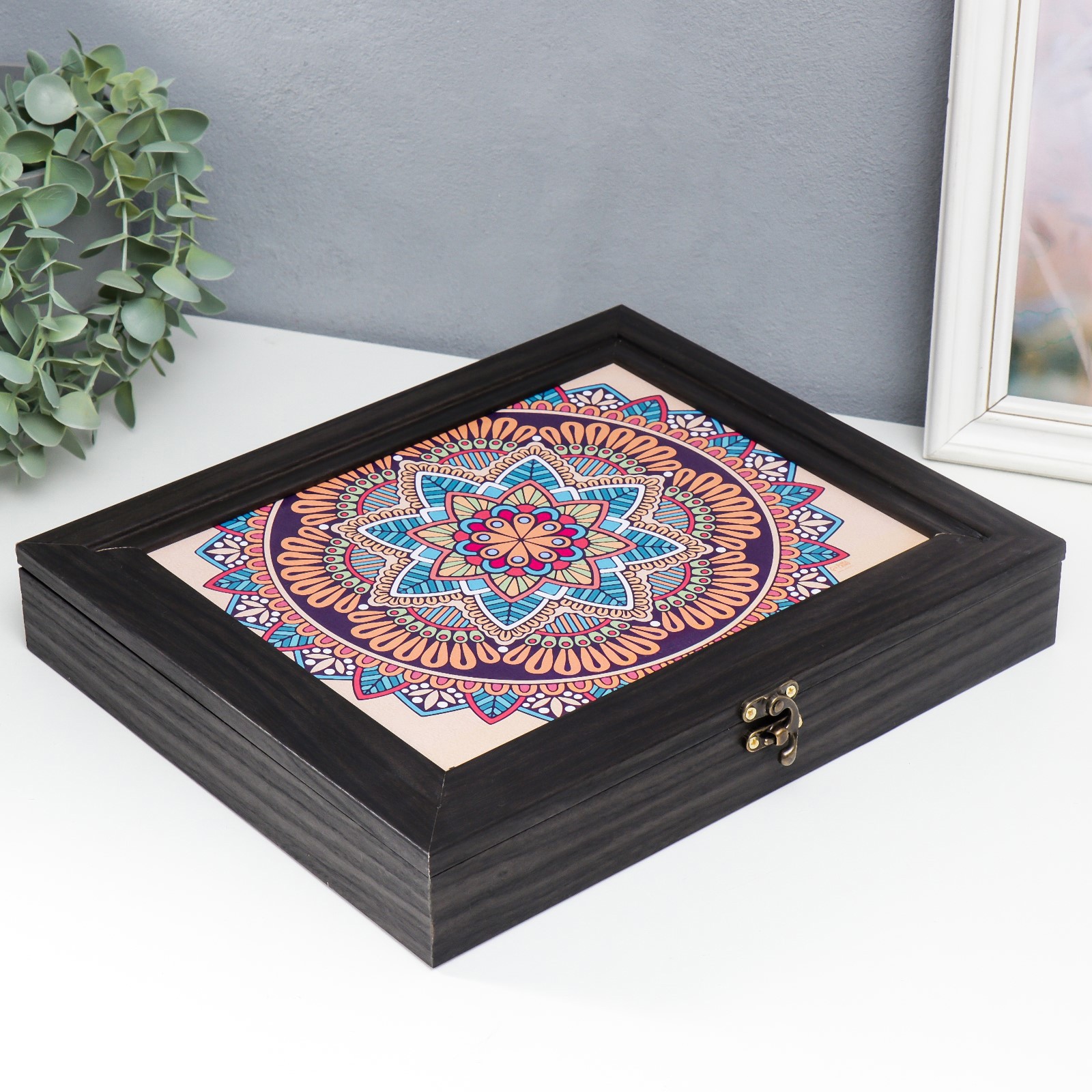 Изображение товара Шкатулка с делениями венге 31x26.5x5 см 1 мод.