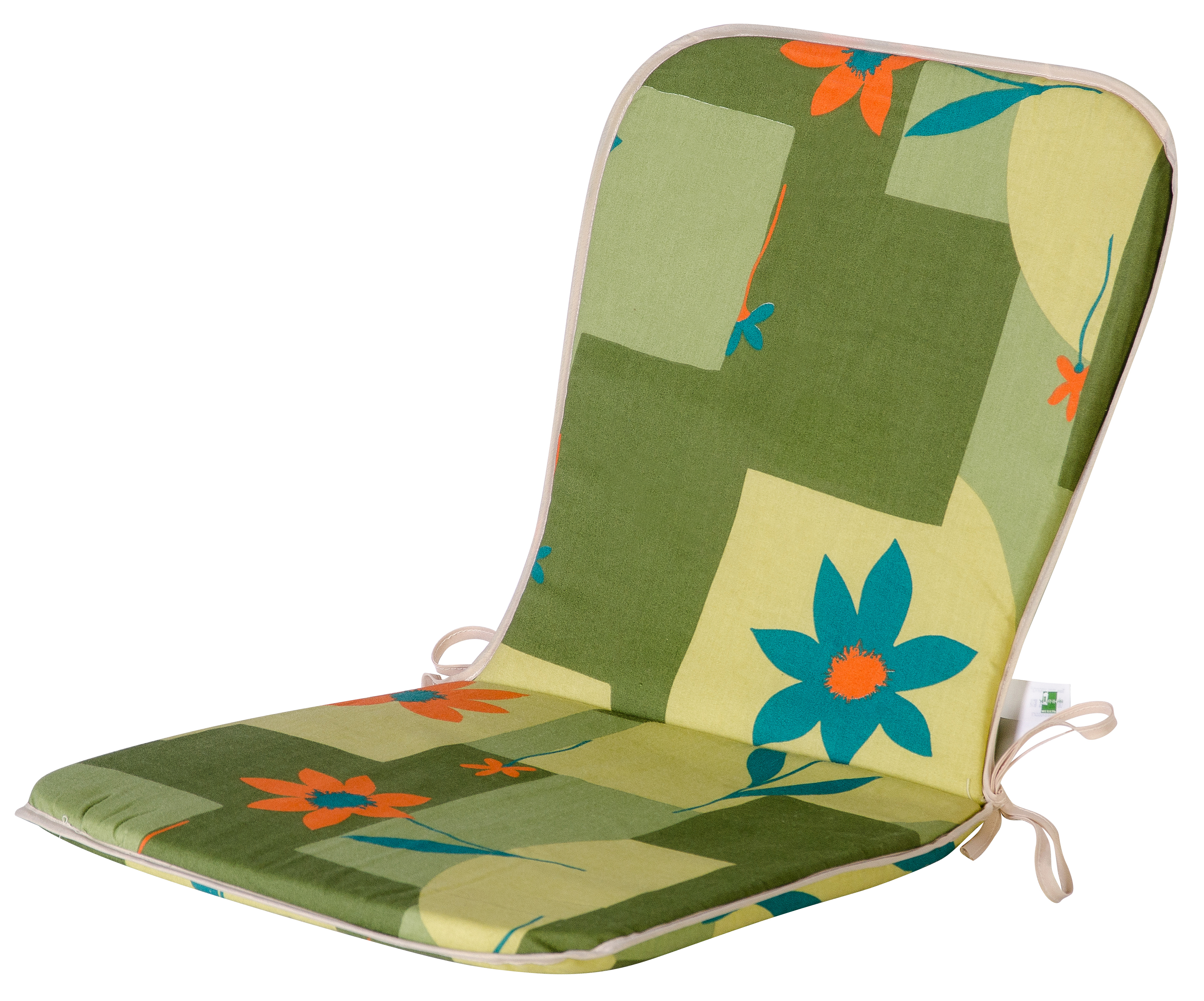 Изображение товара Подушка для садовой мебели Аликанте 502 с завязками 75х40х3 см яркая комфортная