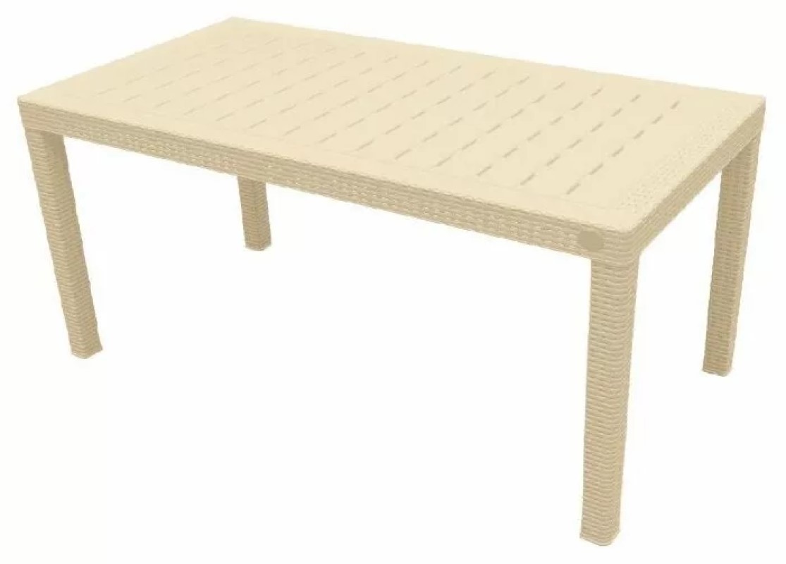 Изображение товара Нераздвижной садовый стол Plast team Rattan 153x70x 70 см ротанг бежевый