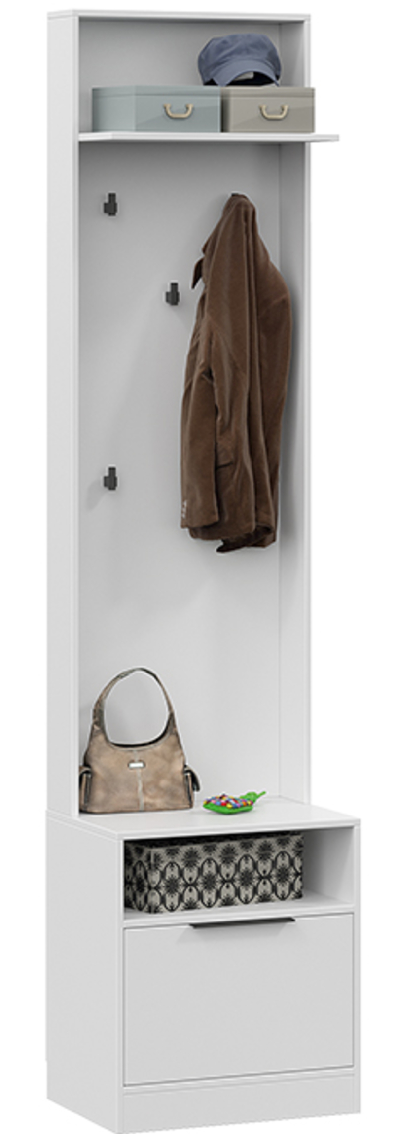 Изображение товара Напольная вешалка Трия Агата 55x230x40 см из ЛДСП белая для прихожей