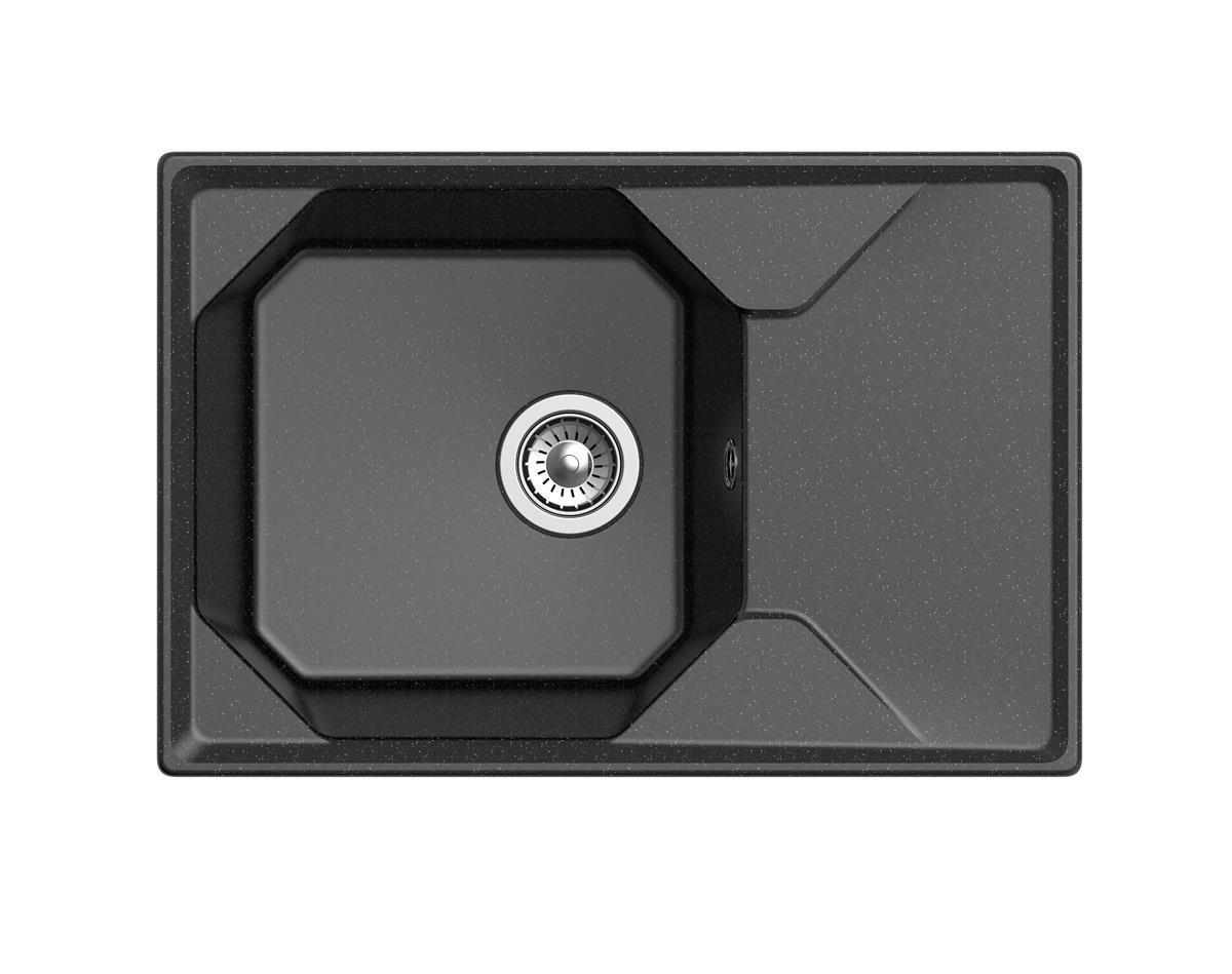 Изображение товара Кухонная мойка Granfest Unique U-740L черная из литьевого мрамора