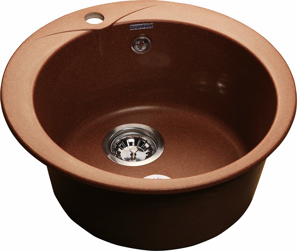 Изображение товара Кухонная мойка GranFest R-480 RONDOR-480 терракота мрамор 47.5 см врезная