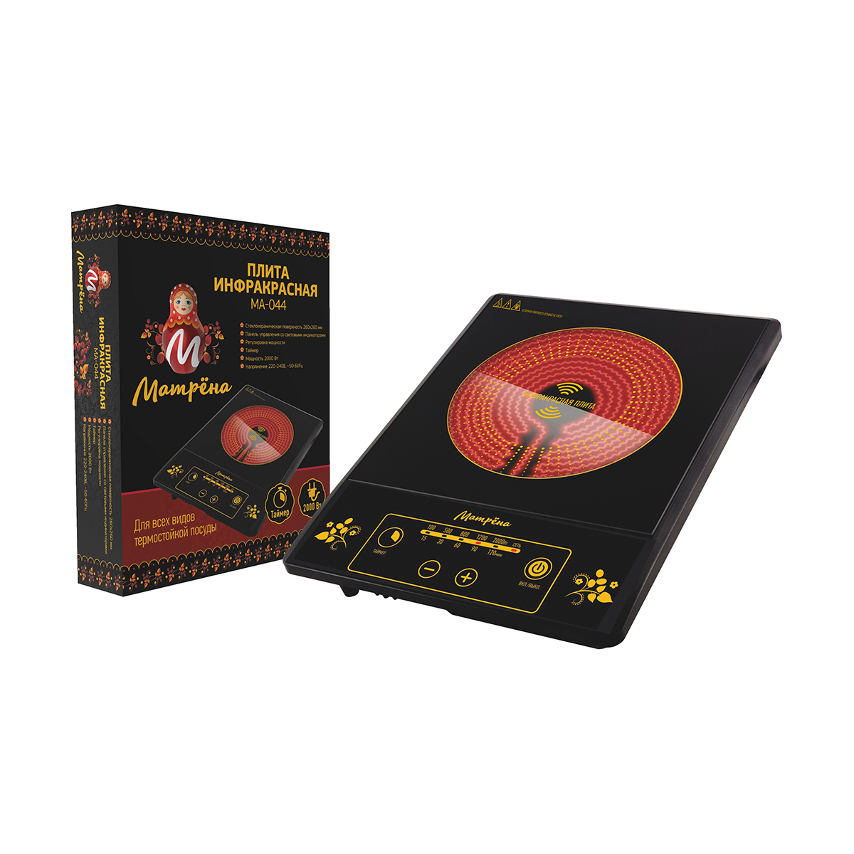 Изображение товара Электрическая настольная плита Матрёна 006295 31 см 1 конфорка черный