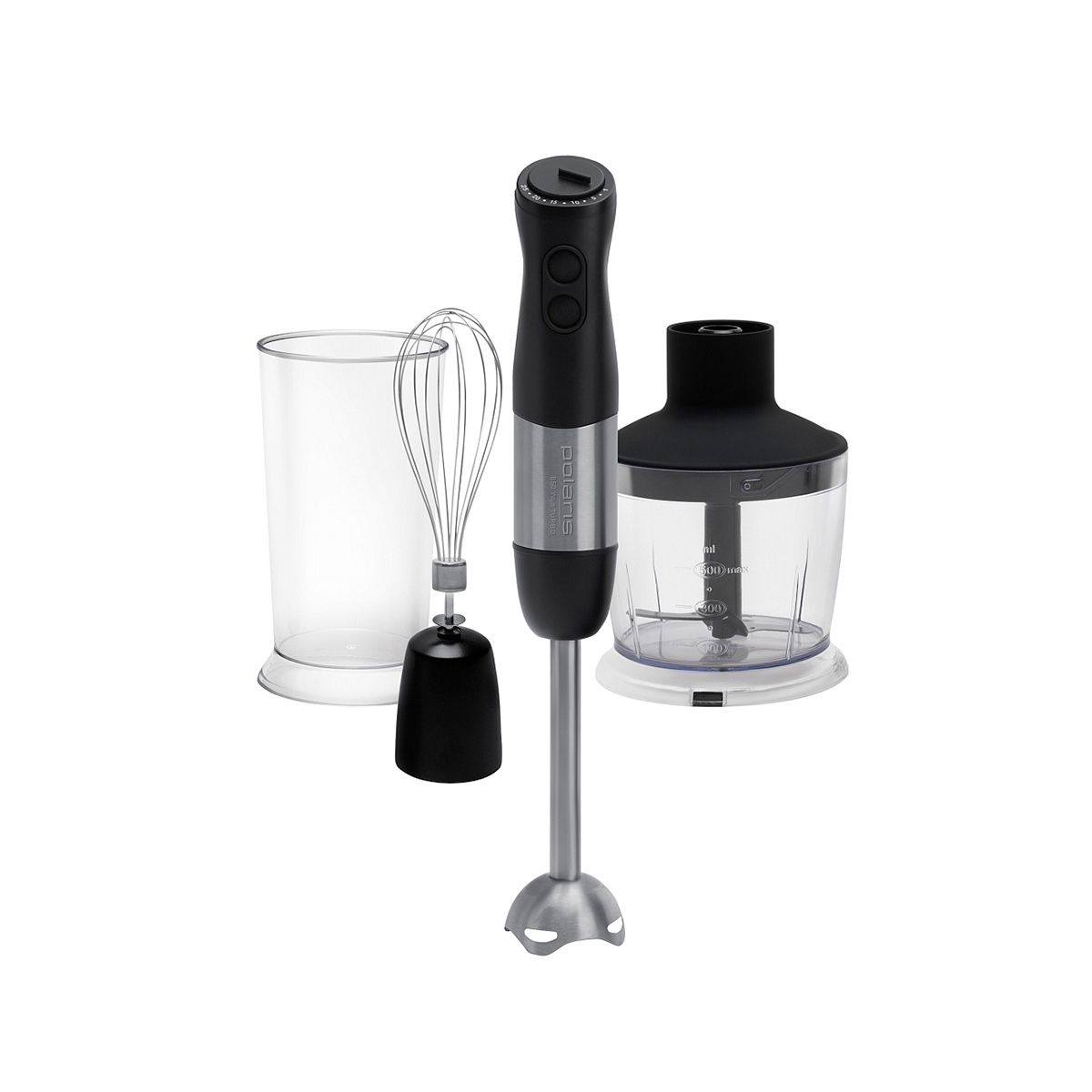 Изображение товара Погружной блендер Polaris 243471 25 скоростей мощность 850 Вт турбо черный/серый