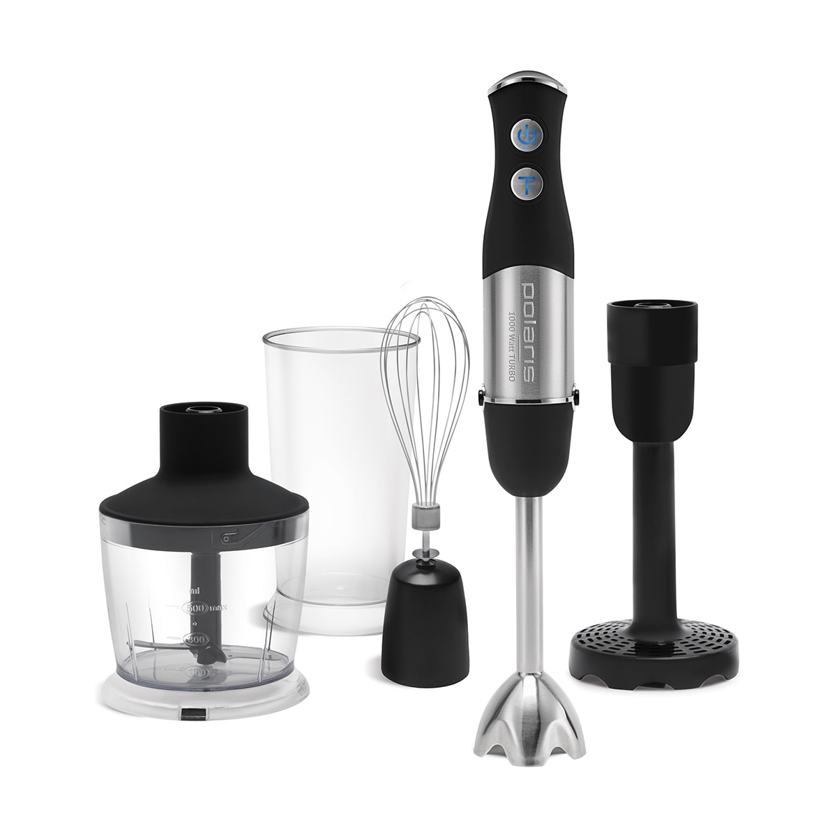 Изображение товара Погружной блендер Polaris 013776 2 скорости мощностью 1000 Вт серого цвета