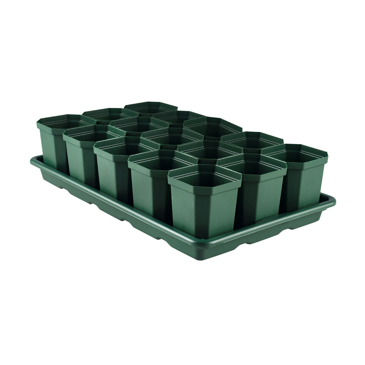 Изображение товара Кассета для рассады Альтернатива 15 горшочков 300 мл на поддоне 410x245x95 мм 10 м1007