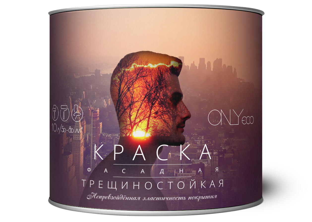 Изображение товара Краска фасадная ONLYECO 992-5-5 цвет белый 5 л