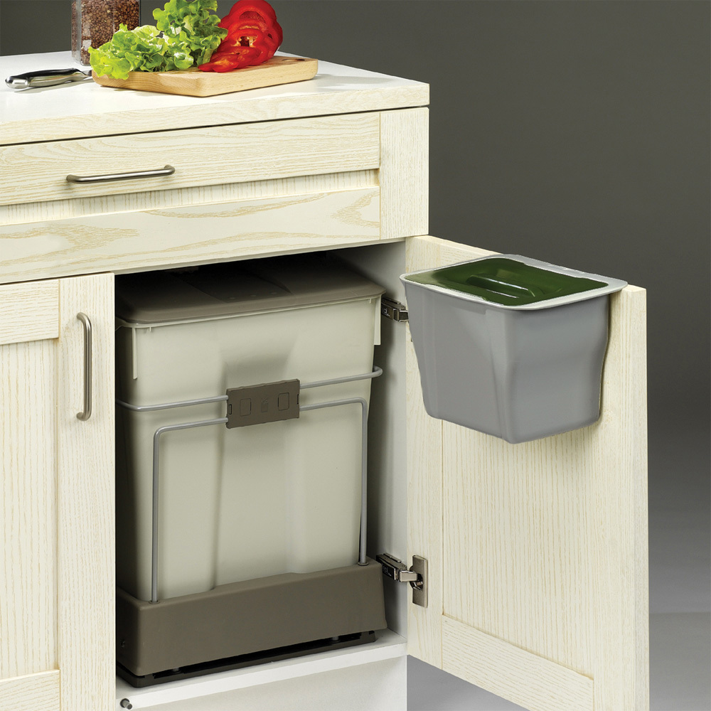 Изображение товара Мусорный контейнер 5 л Alveus Bio пластиковый серый для кухни сортировка