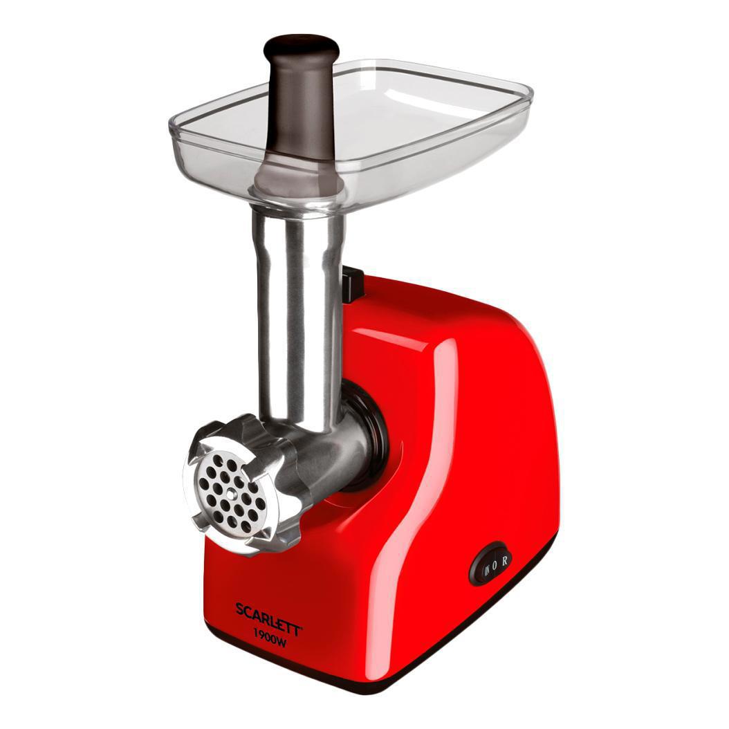Изображение товара Электрическая мясорубка Scarlett SC-MG45S50 мощность 1900 Вт, диски 5 и 7 мм, насадки для сосисок и