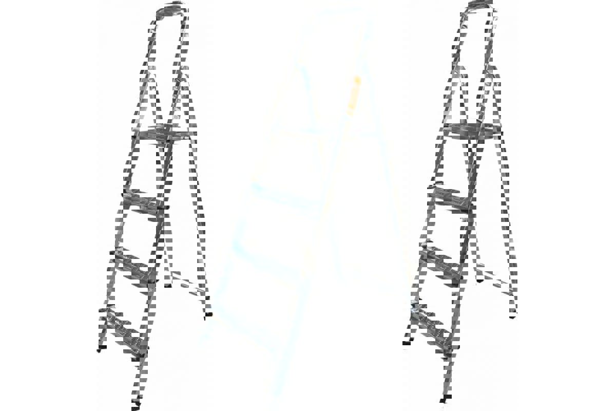 Изображение товара Стальная стремянка Вихрь 4 ступени надежная рабочая лестница