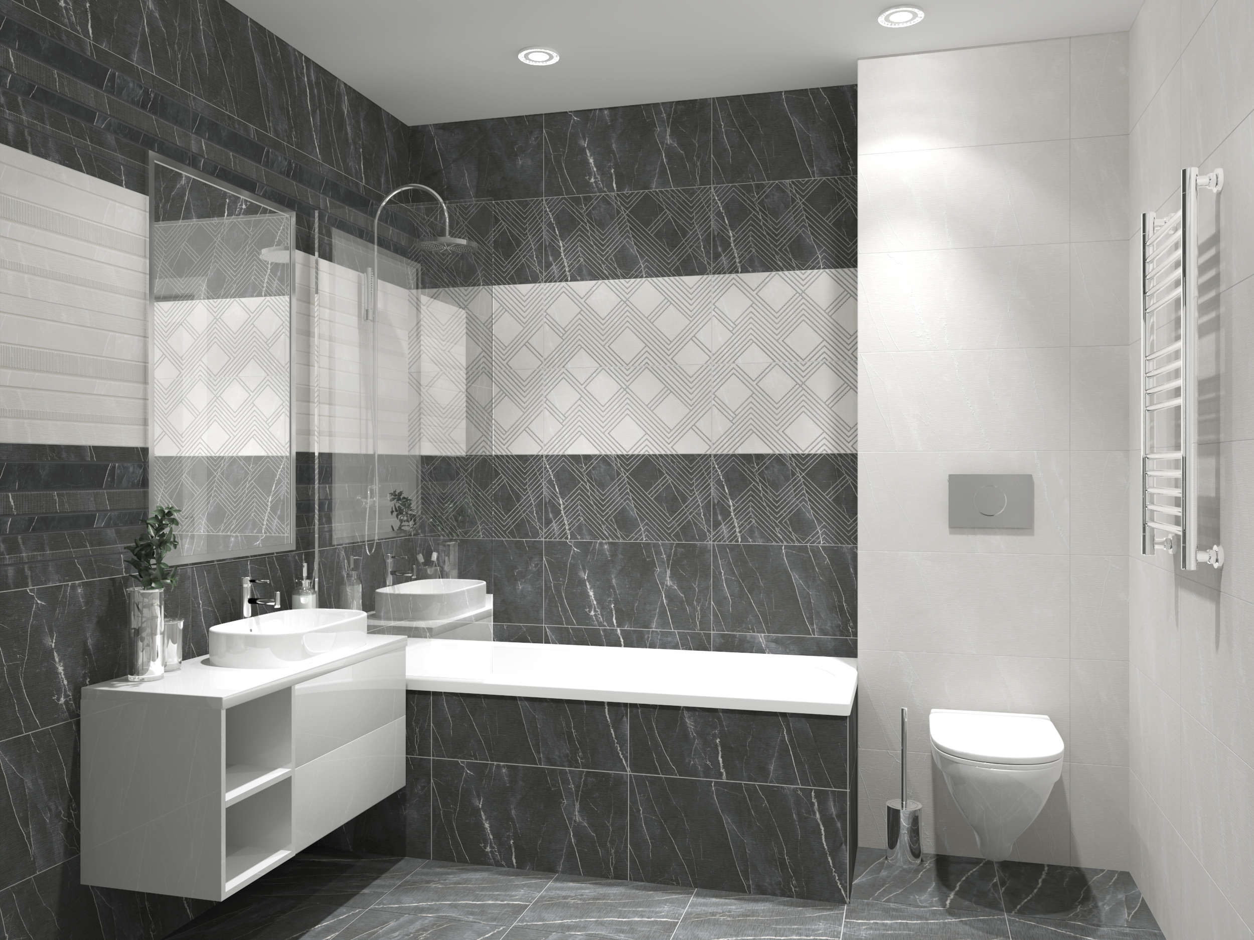 Изображение товара Настенная плитка Azori Hygge Grey 315x630 серый для стен ванной кухни