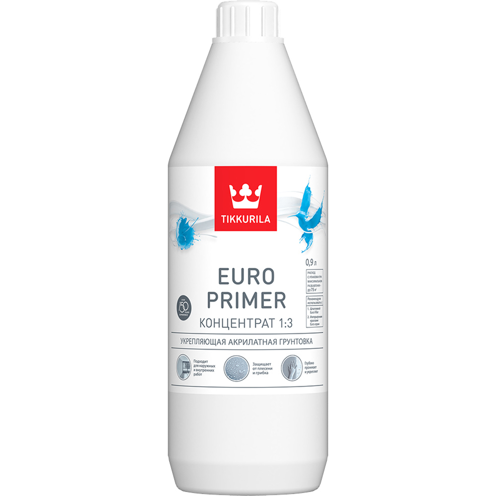 Изображение товара Грунтовка концентрат 1:3 Tikkurila Euro primer 0.9 л Изображение товара Грунтовка концентрат 1:3 Tikkurila Euro primer 0.9 л