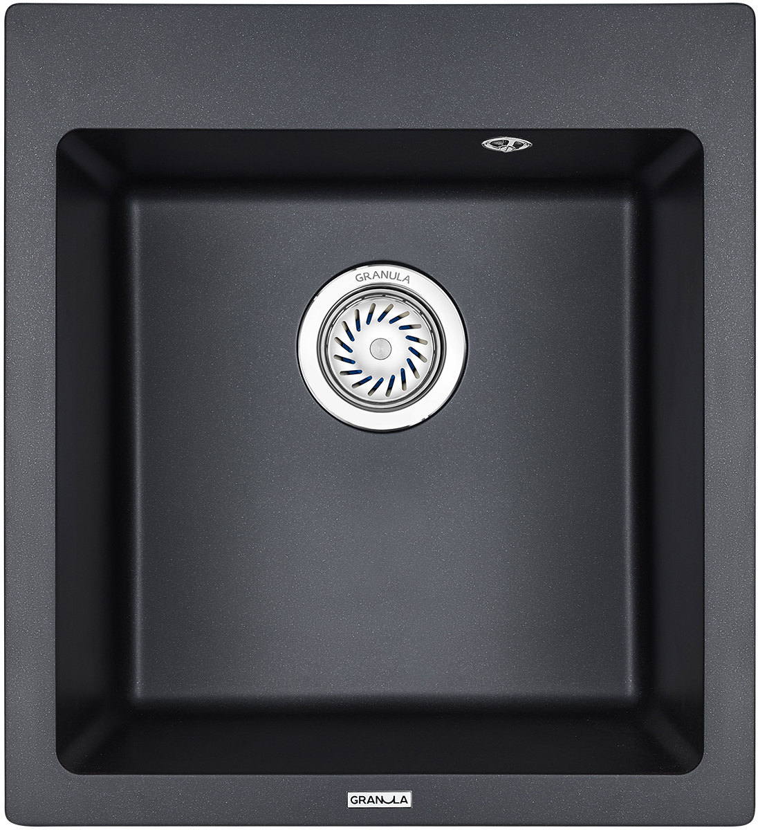 Изображение товара Врезная кварцевая мойка Granula 4651 46.5x51 см черный матовый