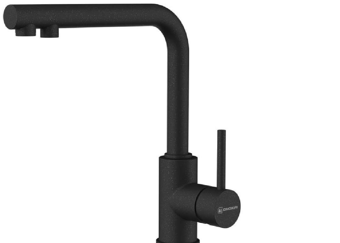 Изображение товара Однорычажный смеситель Omoikiri Nakagawa излив 25.5 см цвет черный