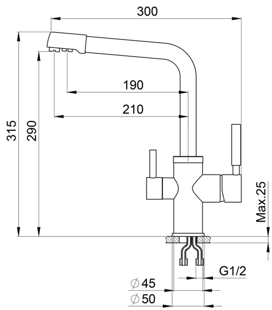 Изображение товара Однорычажный смеситель Granula цвет черный GR-2015 черный