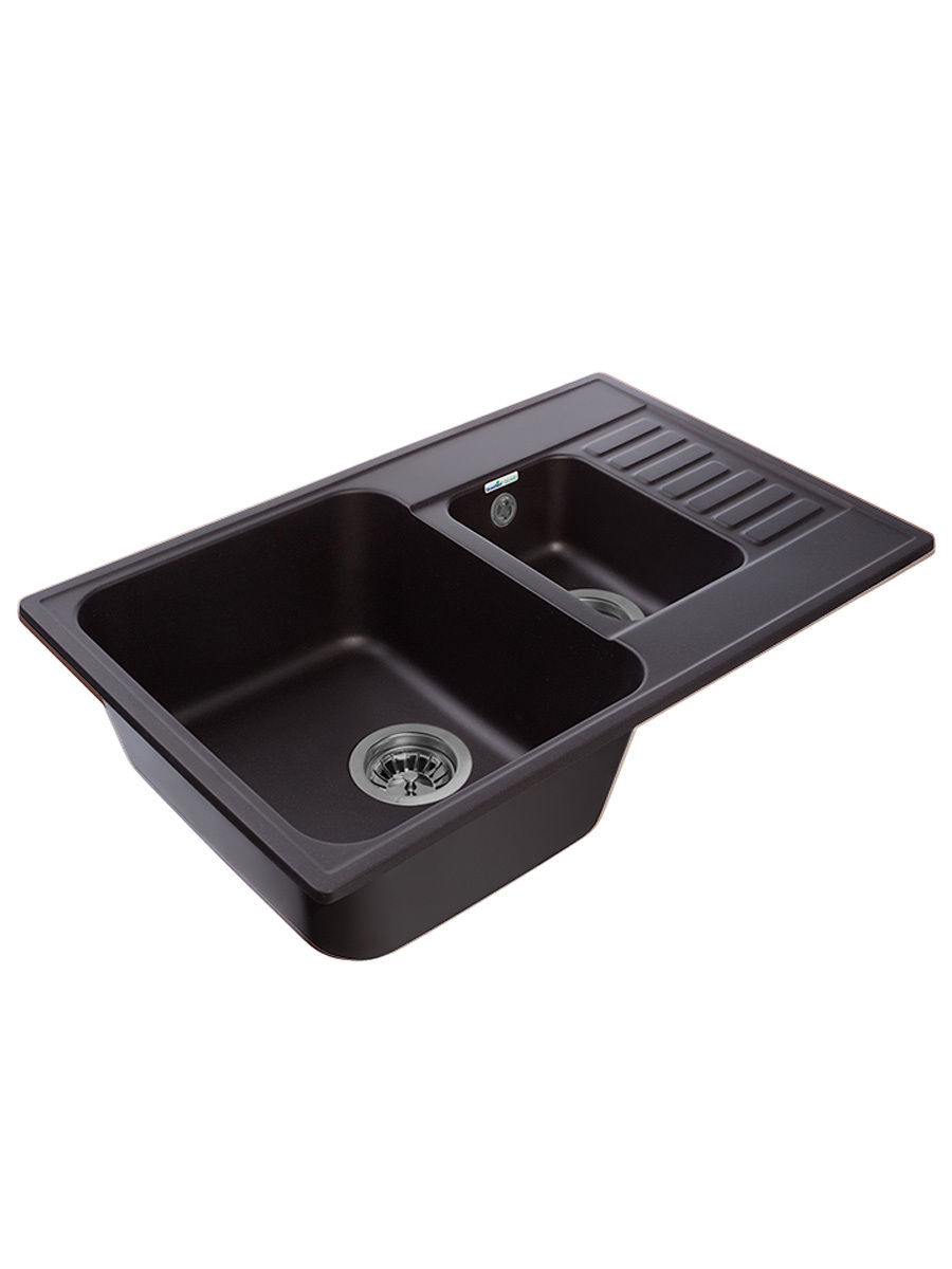 Изображение товара Мойка кухонная GranFest Quarz Eco Z-21K черная с глубоким клювом и функциональным крылом