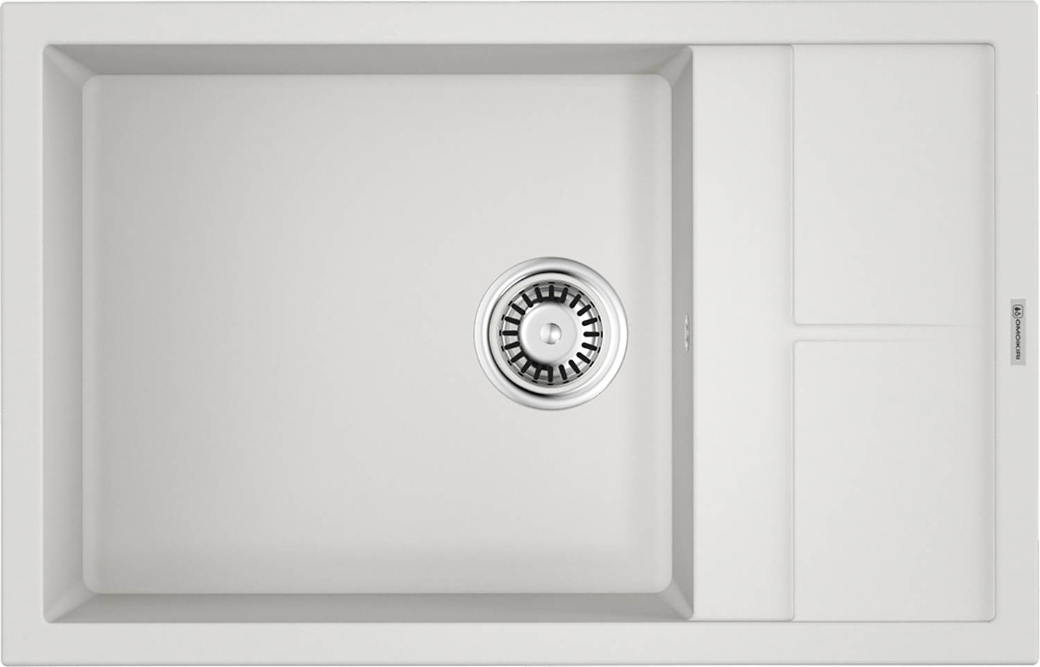 Изображение товара OMOIKIRI Sumi 78-LB-WH: белая кухонная мойка из Tetogranit, 78x78 см