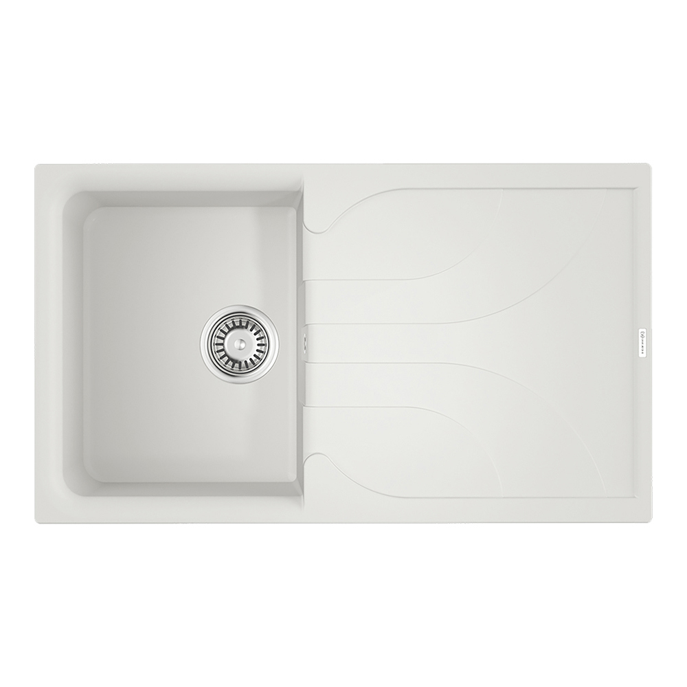 Изображение товара Кухонная мойка OMOIKIRI Yasugata 86-WH 86x50см искусственный гранит/белый
