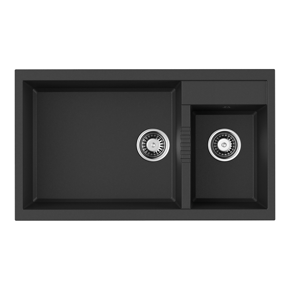 Изображение товара Кухонная мойка OMOIKIRI Tedori 86-2-LB-BL 86x50см искусственный гранит/черный