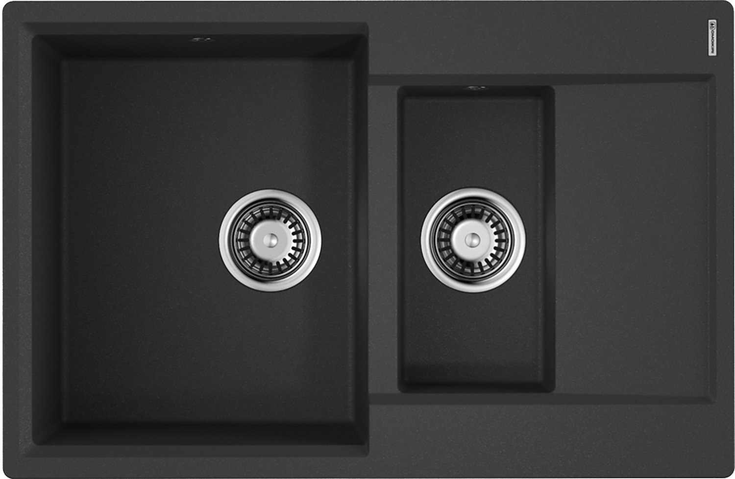 Изображение товара Кухонная мойка OMOIKIRI Daisen 78-2-BL 78x51см искусственный гранит/черный