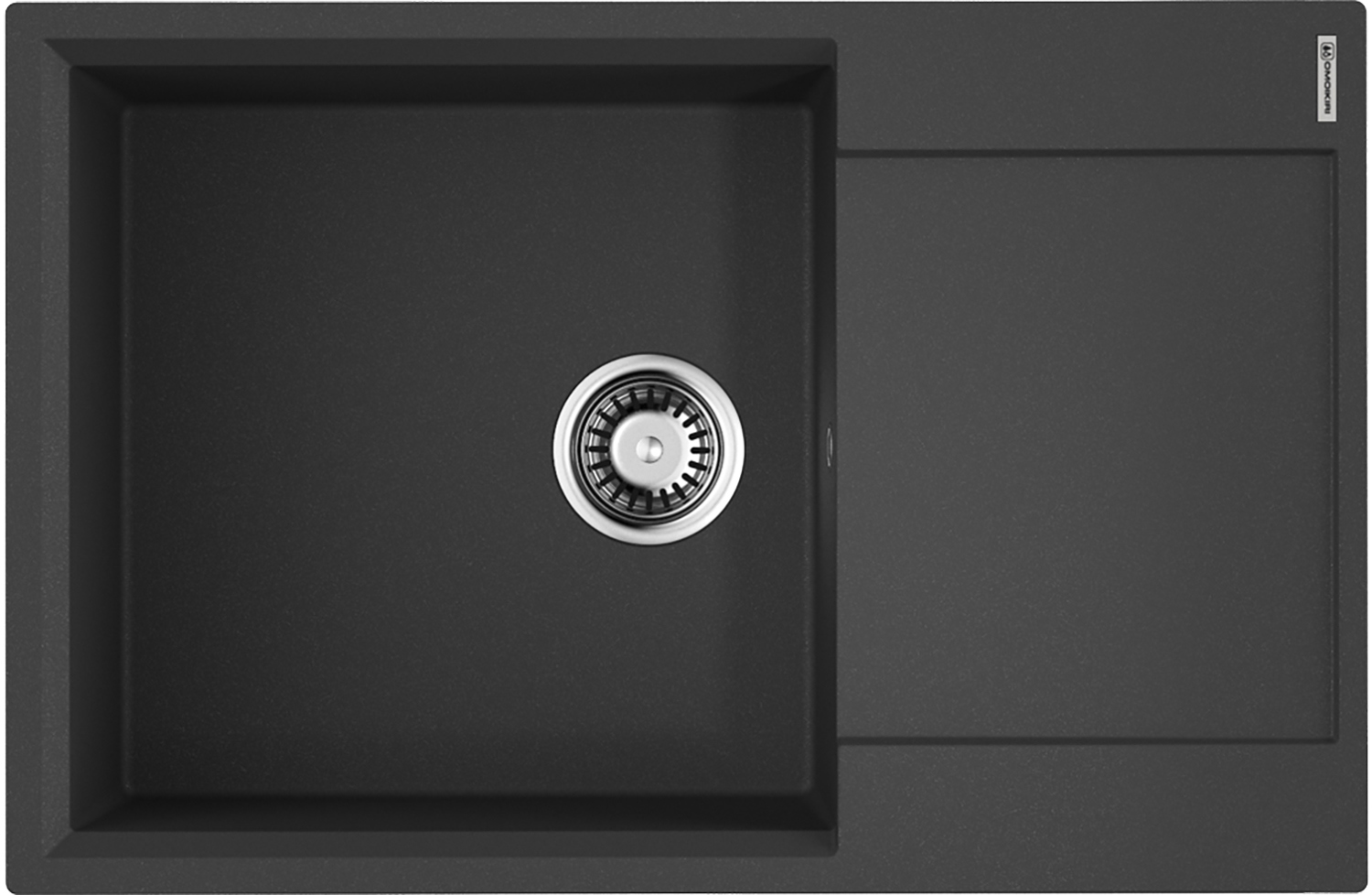 Изображение товара Кухонная мойка OMOIKIRI Daisen 78-LB-BL 78x51см искусственный гранит/черный