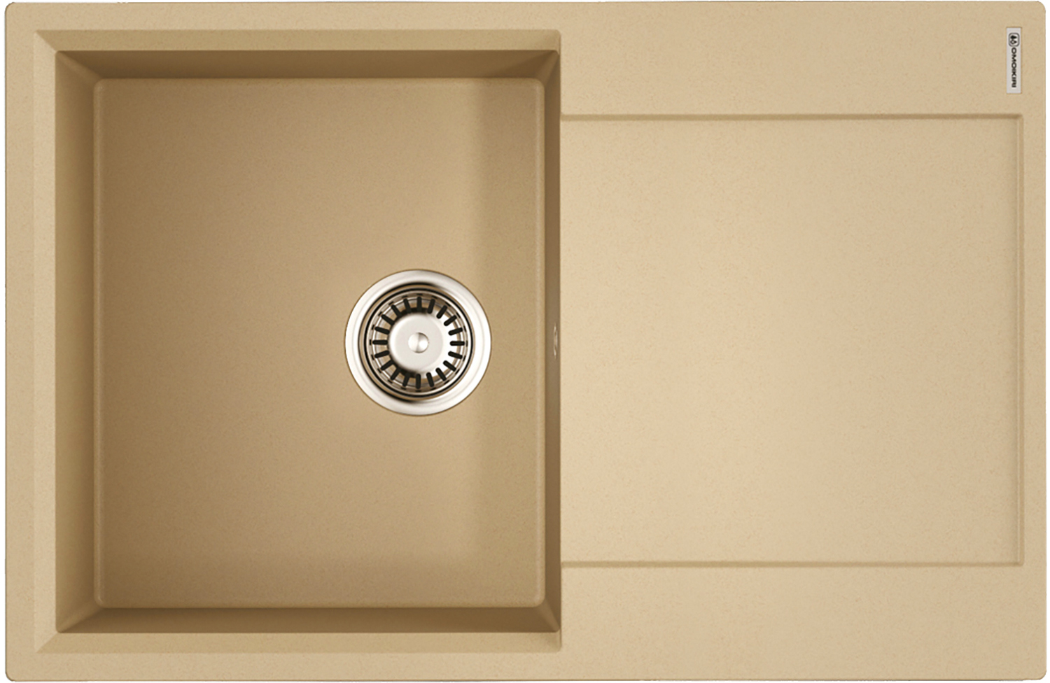 Изображение товара Кухонная мойка из искусственного гранита OMOIKIRI Daisen 78-SA 78x51 см бежевый