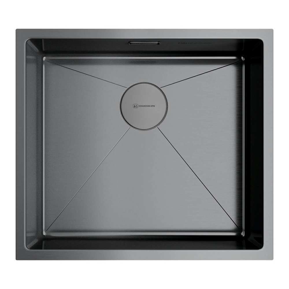 Изображение товара Интегрированная мойка Omoikiri Taki 49-U/IF-GM 49x44см из нержавеющей стали/вороненая сталь