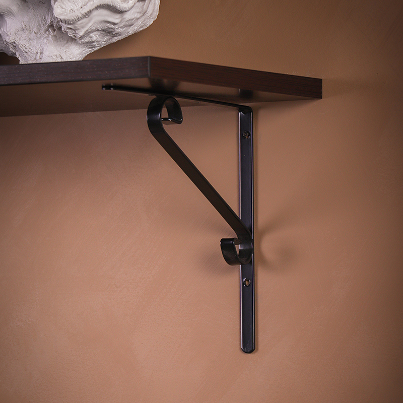 Изображение товара Кронштейн для полки Larvij 20x1.3 см с узором S металлический черный