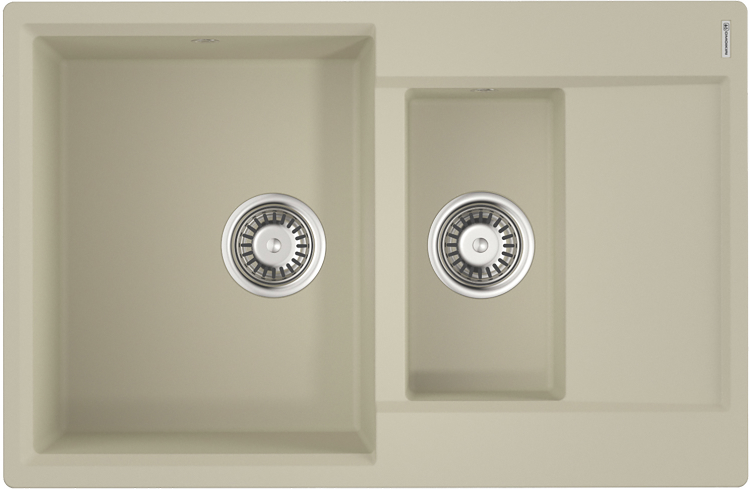 Изображение товара Кухонная мойка OMOIKIRI Daisen 78-2-BE 78x51см искусственный гранит/ваниль