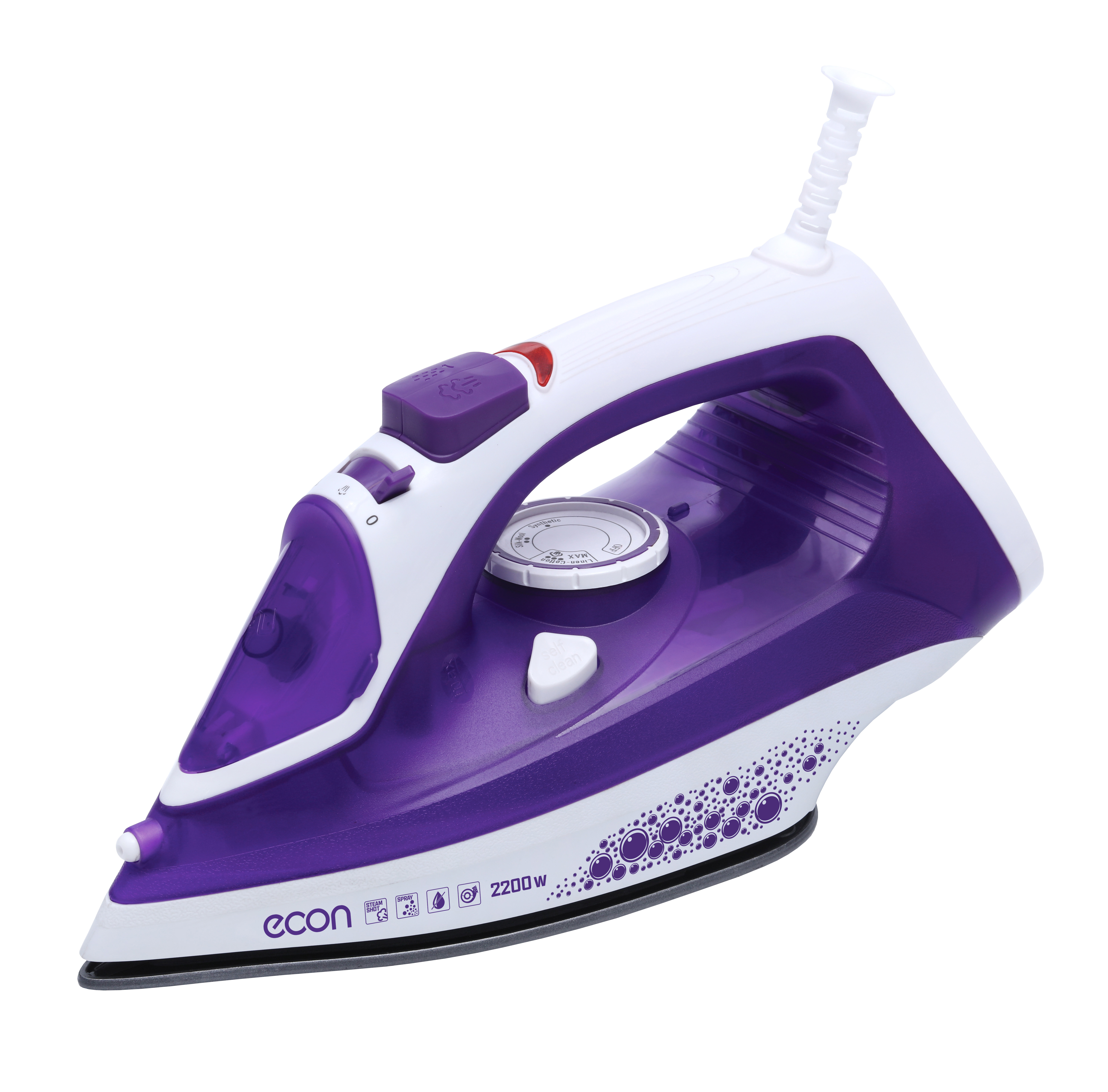 Изображение товара Утюг Econ Eco-bi2201 фиолетовый мощность 2200 Вт с керамической подошвой