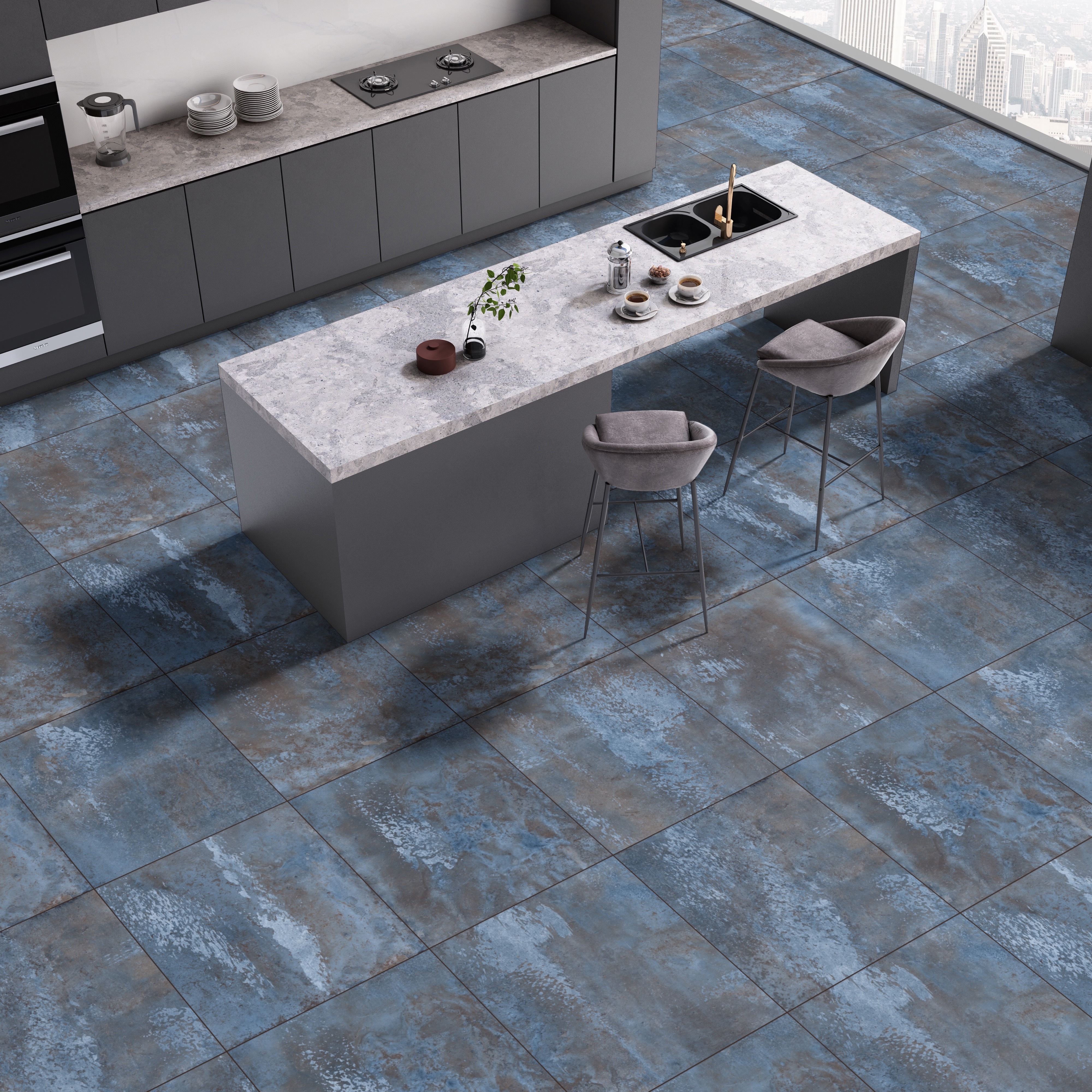 Изображение товара Керамогранит Sapphire 1008 60x60 см 1.44 м² матовый цвет синий