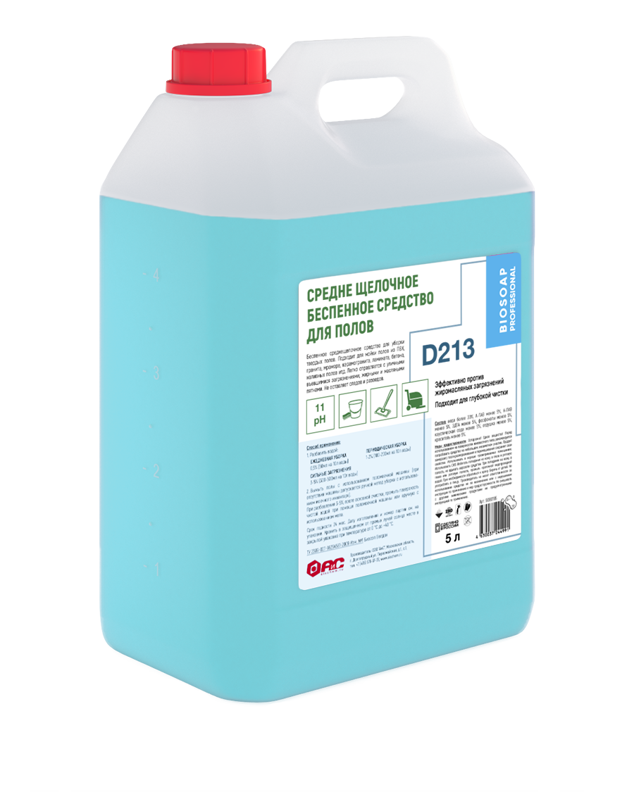 Изображение товара Средство для мытья полов BIOSOAP PROFESSIONAL D213 5 л Изображение товара Средство для мытья полов BIOSOAP PROFESSIONAL D213 5 л