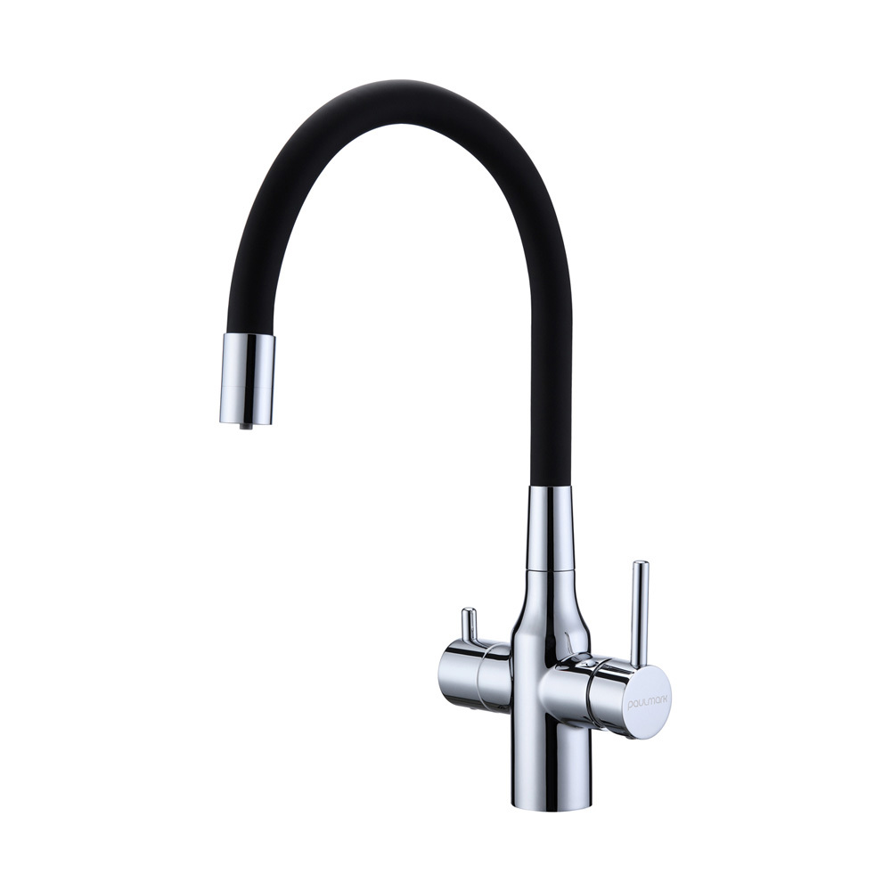 Изображение товара Смеситель для кухни однорычажный Paulmark Sa213419, высота 20 см, цвет хром