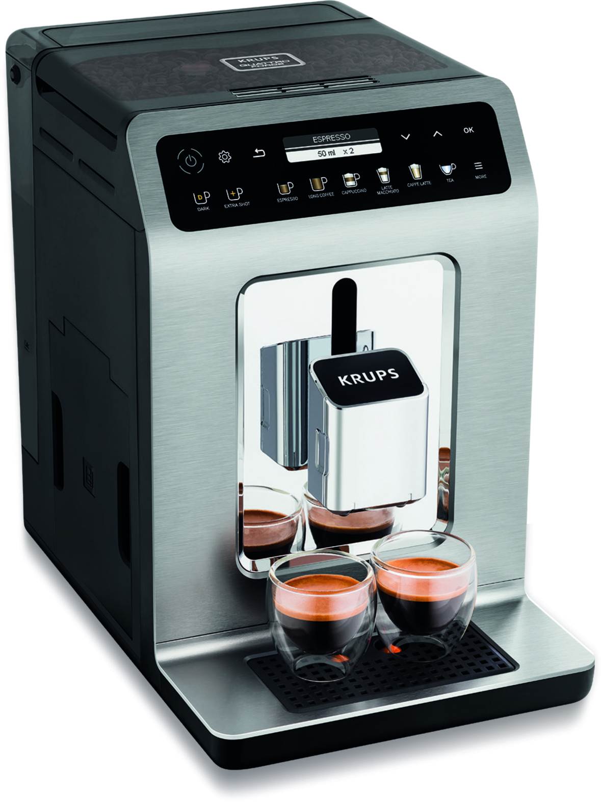 Изображение товара Электрическая кофемашина KRUPS Evidence Plus EA894T10 серый с сенсорной панелью