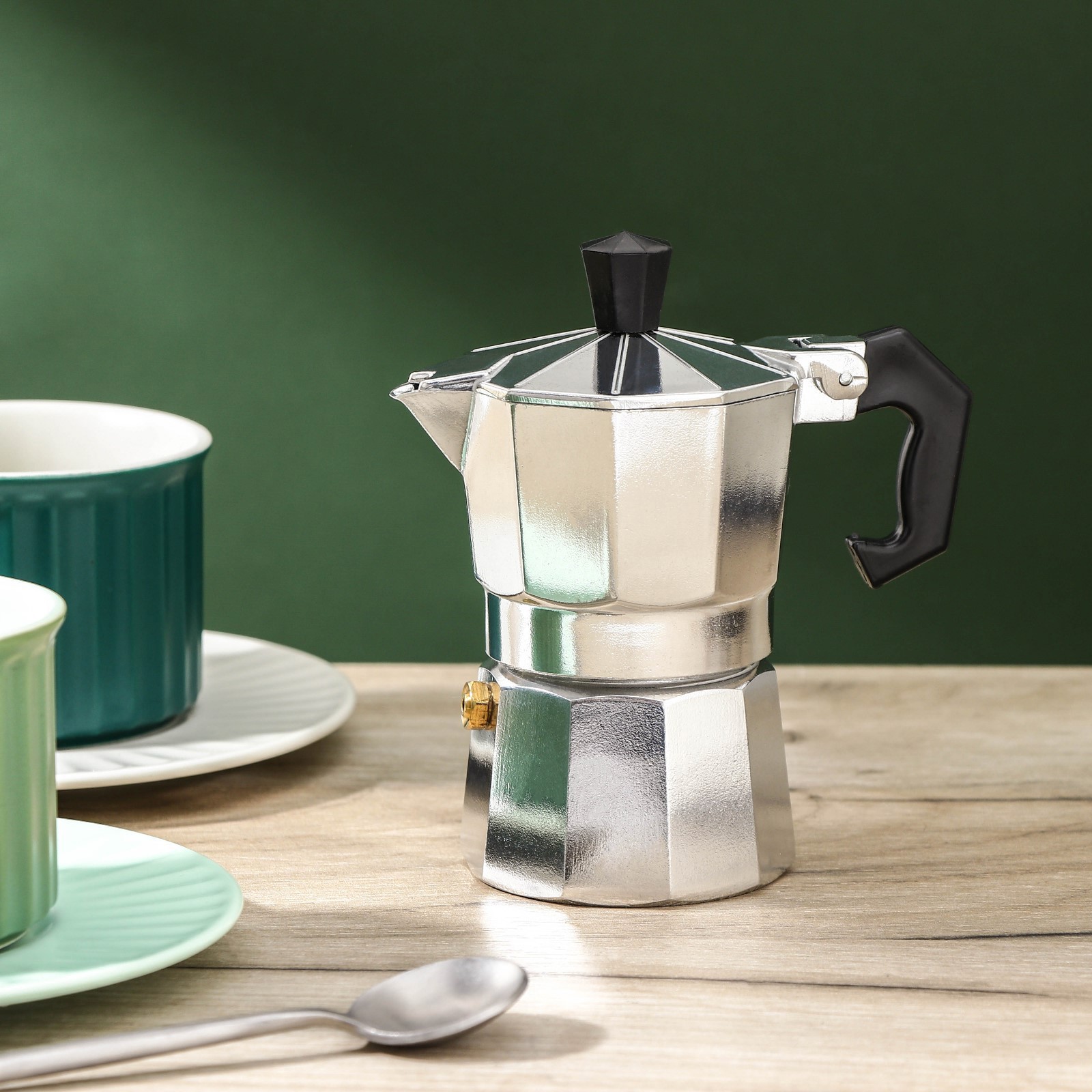 Изображение товара Гейзерная кофеварка Доляна Alum 50 мл для одного человека