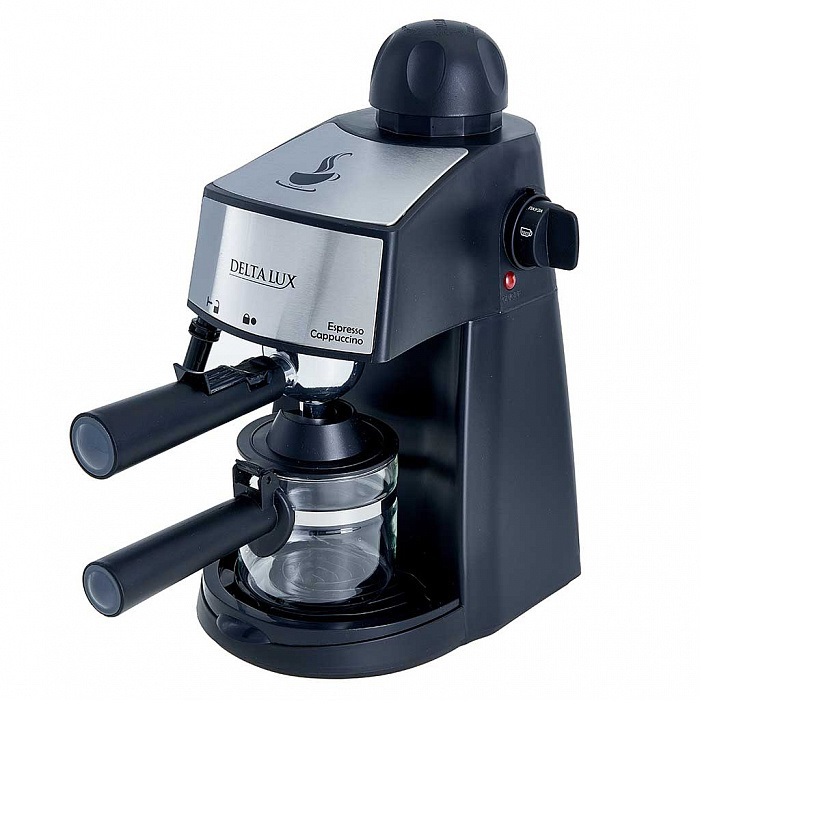 Изображение товара Рожковая кофеварка настольная Delta lux DL-8151К 21.5x34x25.5 цвет черный