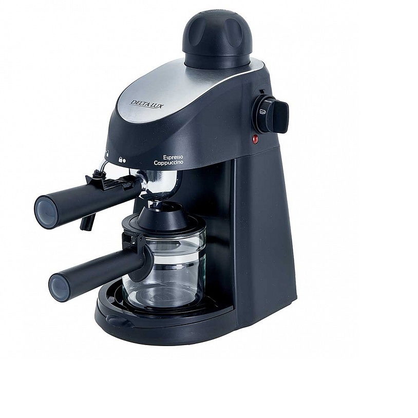 Изображение товара Рожковая кофеварка Delta lux DL-8150К черная для приготовления кофе