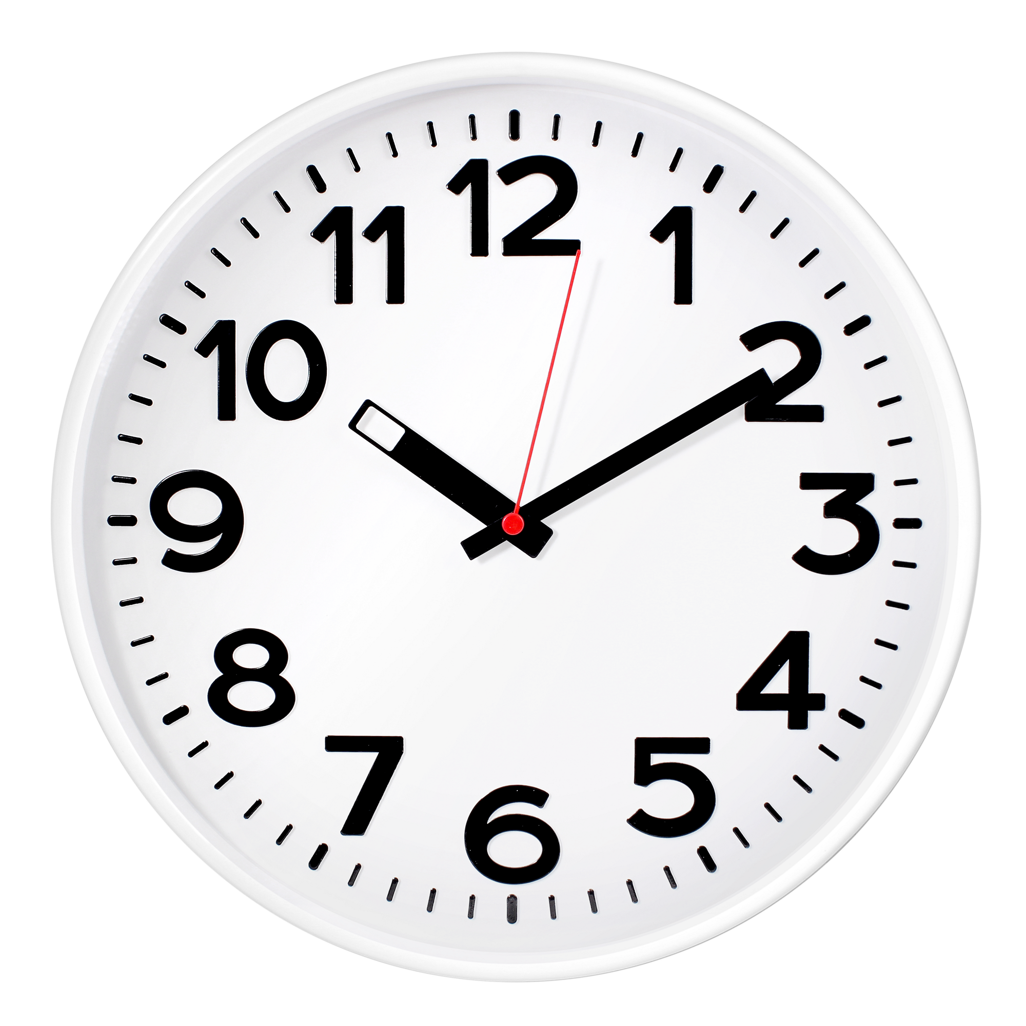 Настенные часы Troykatime Классика в белом, D30 см, пластик, цвет белый