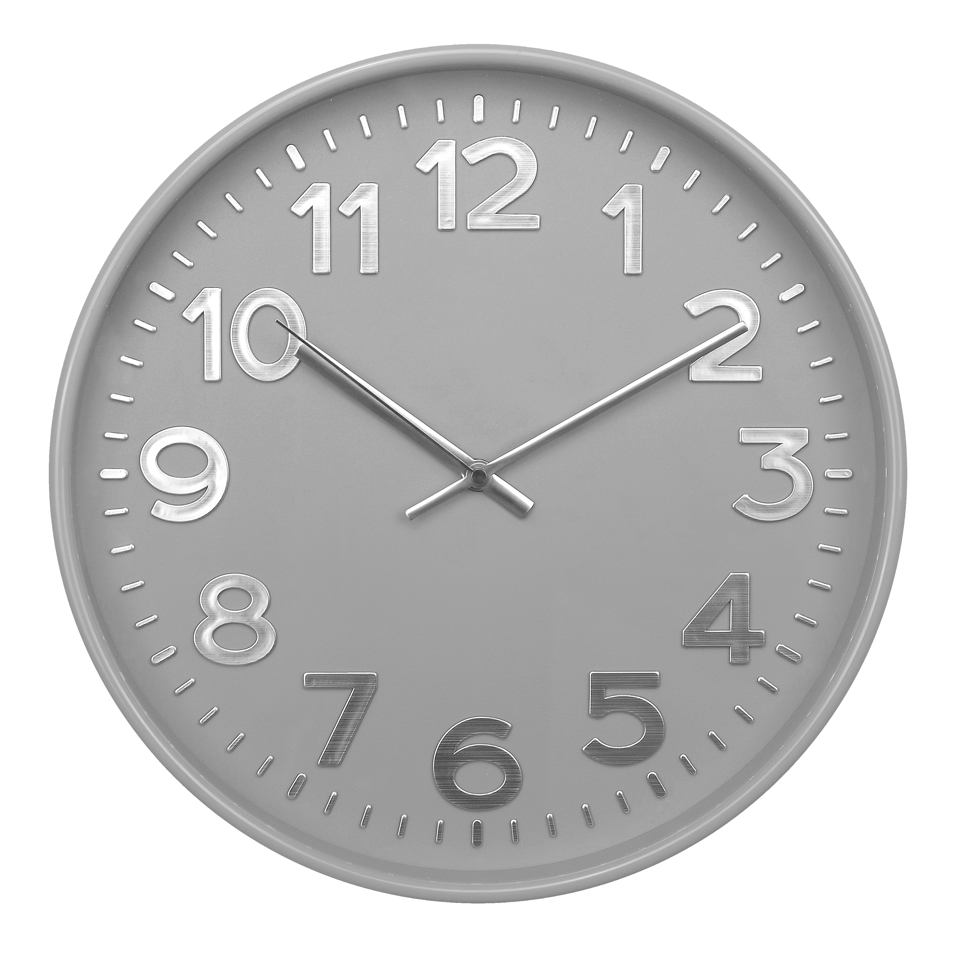 Настенные часы Troykatime, D30 см, пластик, цвет серый