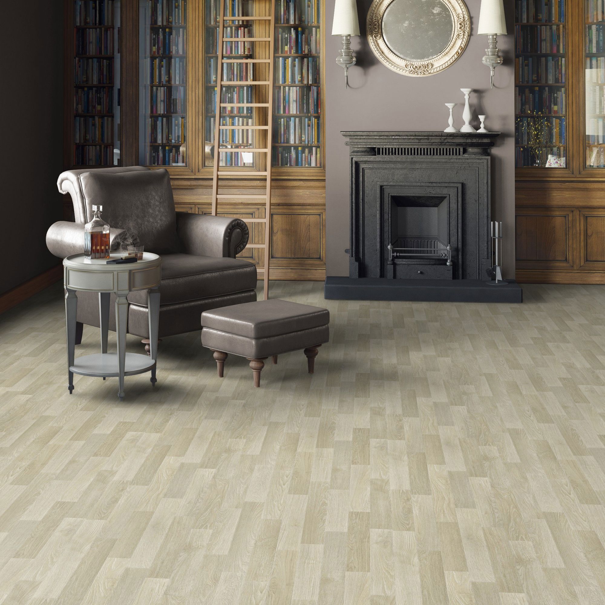 Изображение товара Линолеум Дуб Альберт 21 класс 3 м бежевый с рисунком дерева