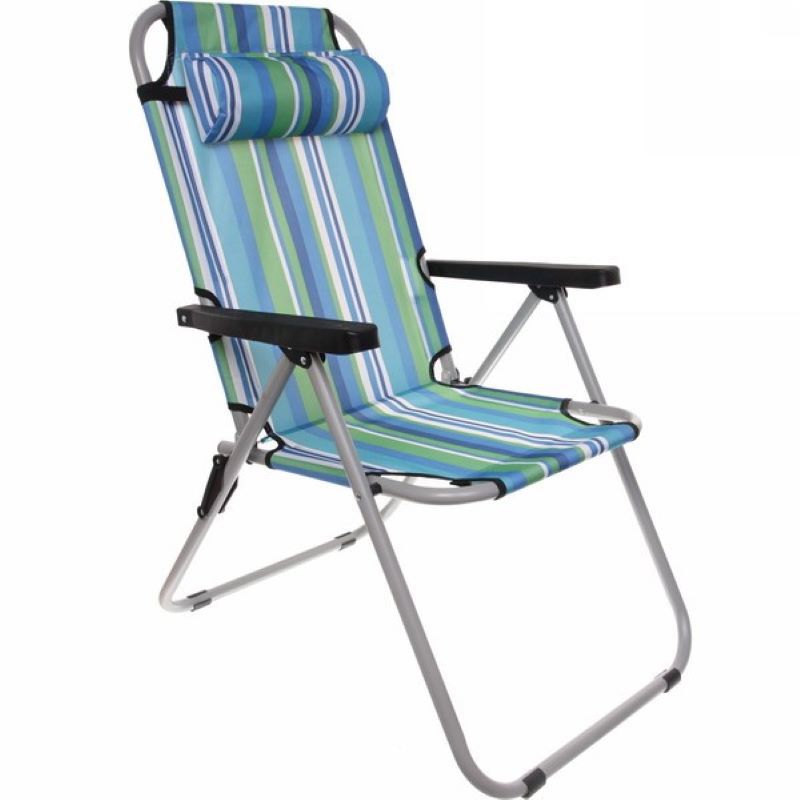 Изображение товара Стул садовый складной Добросад Валенсия 64 см х 54 см х 93 см сталь синий