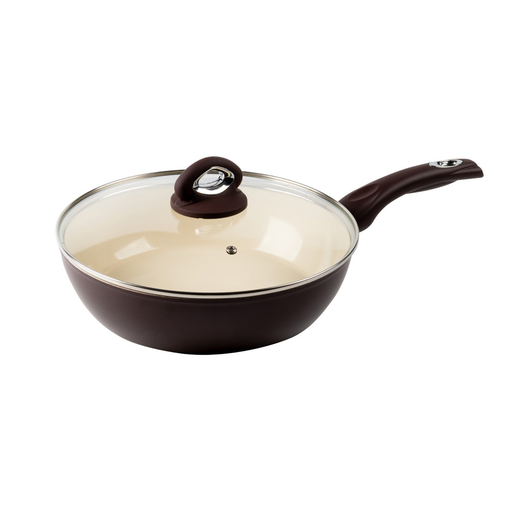 Изображение товара Сотейник Endever Stone Crème-28C 28 см алюминий с антипригарным покрытием для индукционных плит