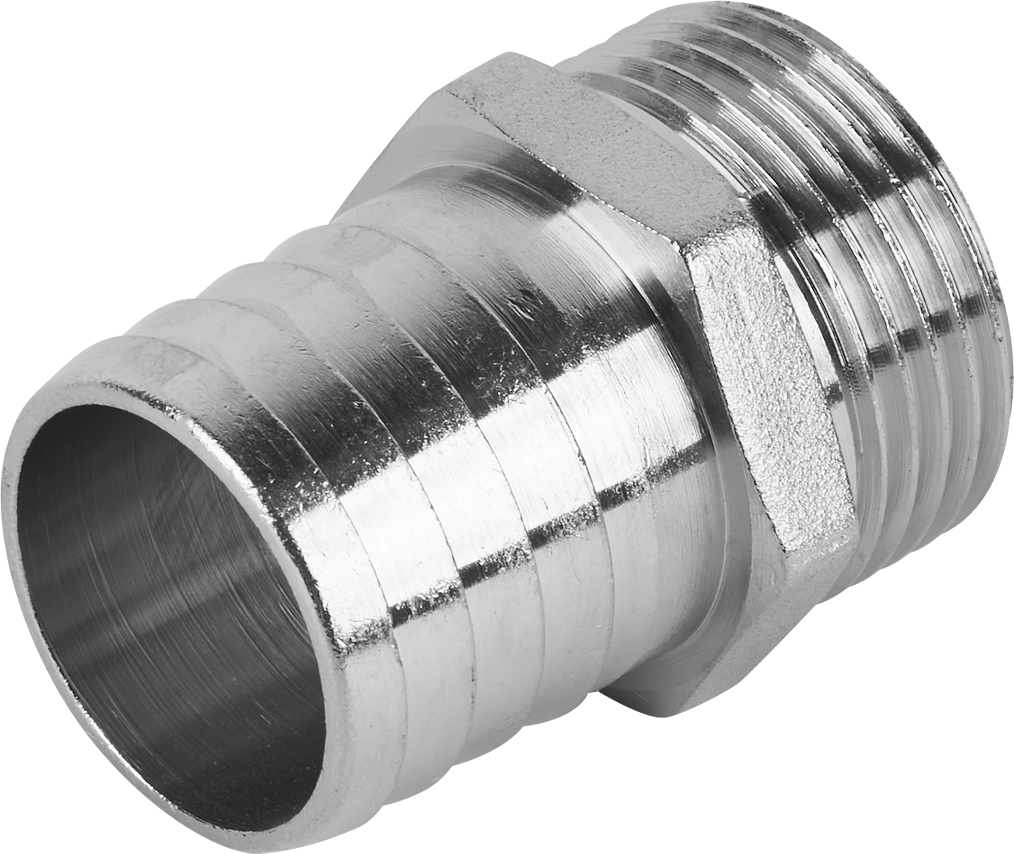 Изображение товара Штуцер Stout 1x30 мм из никелированной латуни для труб и систем водоснабжения