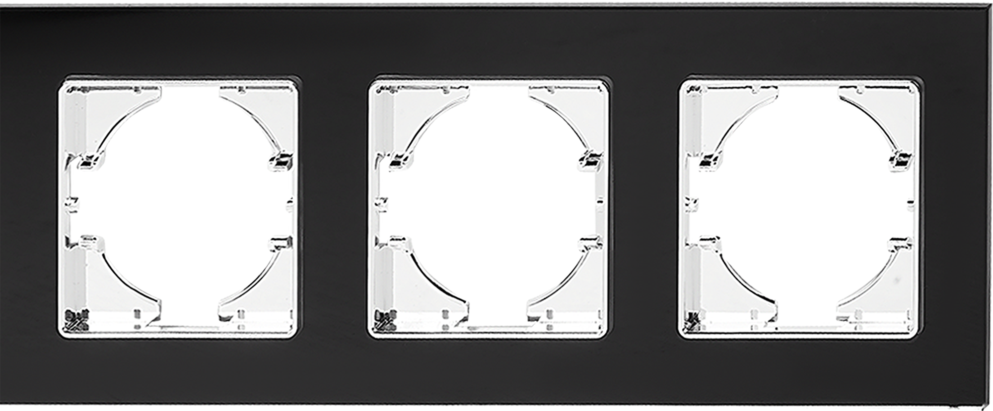 Рамка для розеток и выключателей Gusi Electric Ugra 3 поста цвет черный
