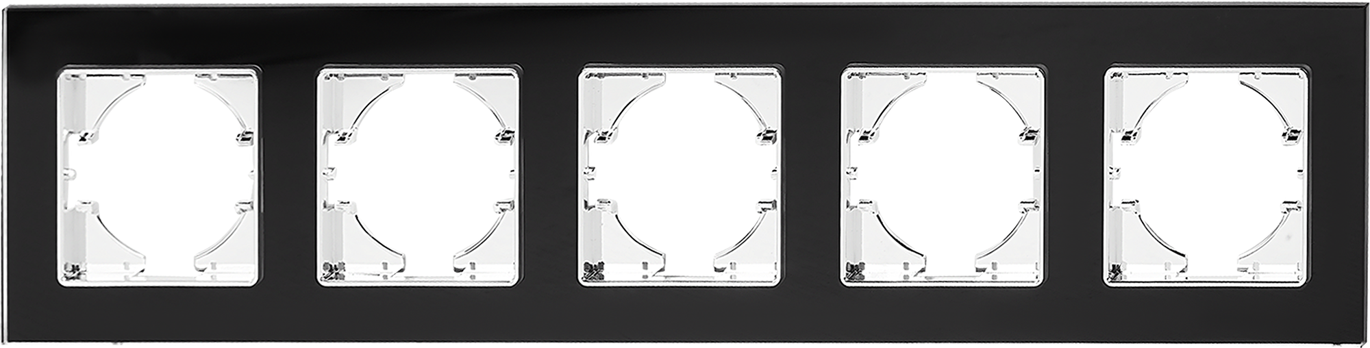 Рамка для розеток и выключателей Gusi Electric Ugra 5 постов цвет черный