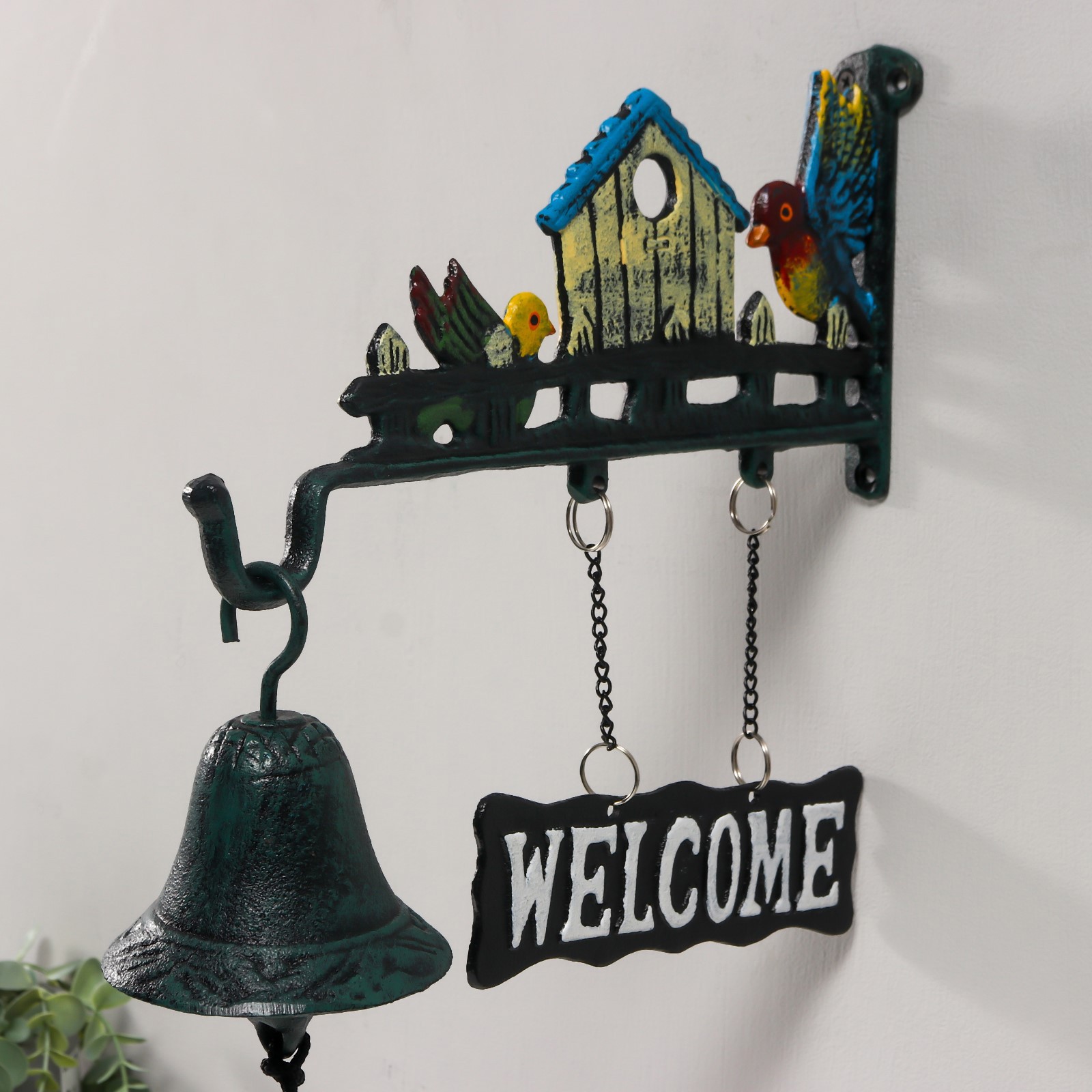 Изображение товара Колокол сувенирный "Птички у скворечника" цветной 33x10x32.5 см