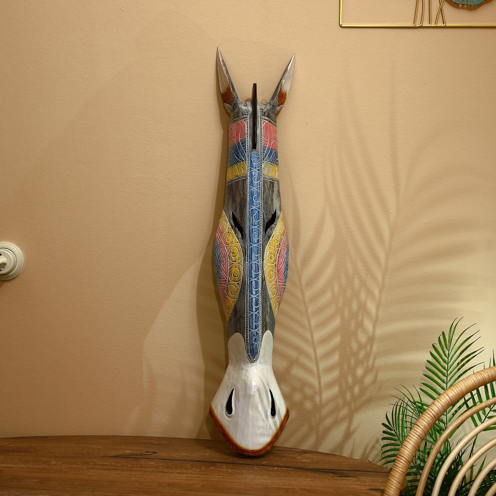 Изображение товара Панно маска интерьерная "Зебра" голубая полоса, 100 см