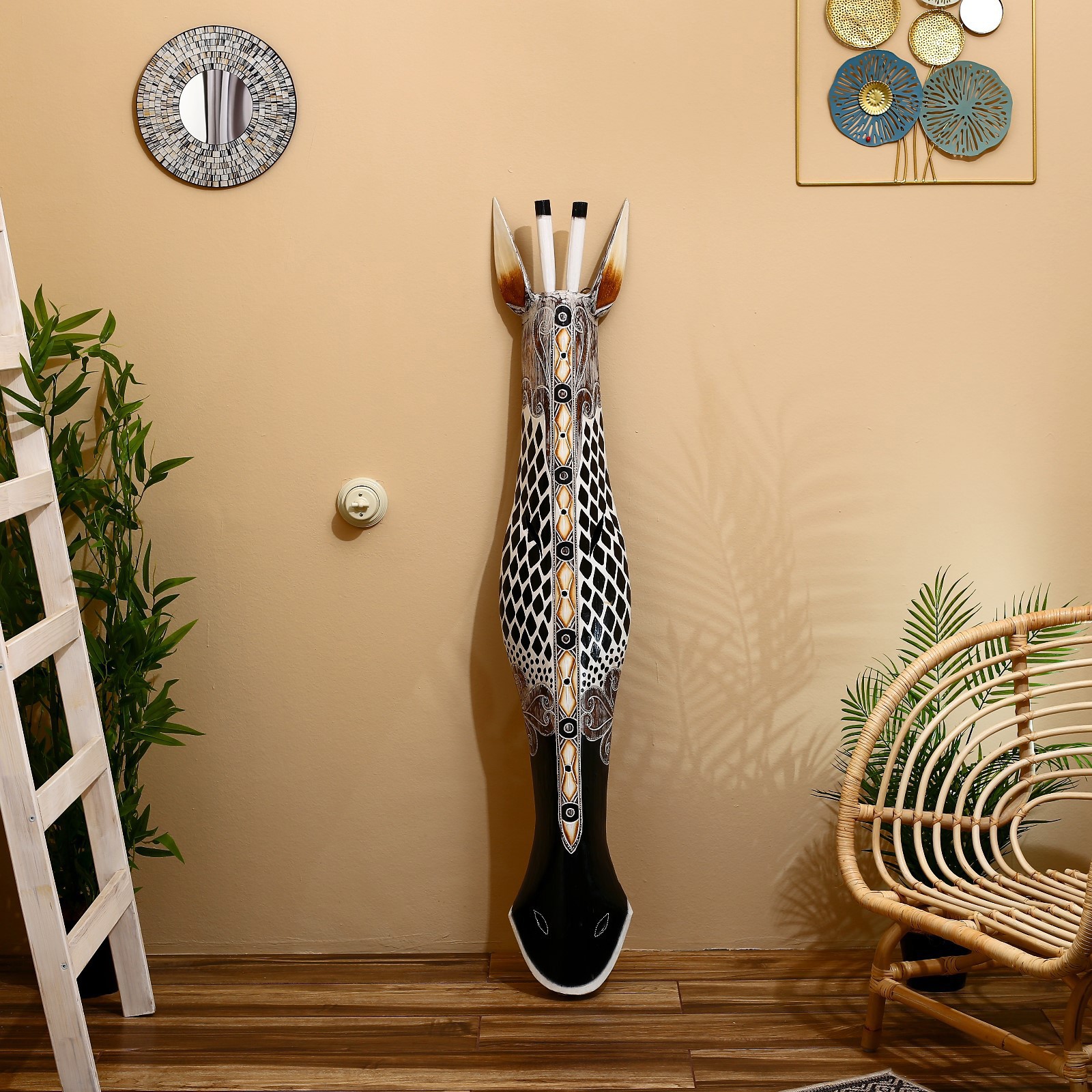 Изображение товара Панно маска интерьерная "Жираф" узор геометрия, 150 см