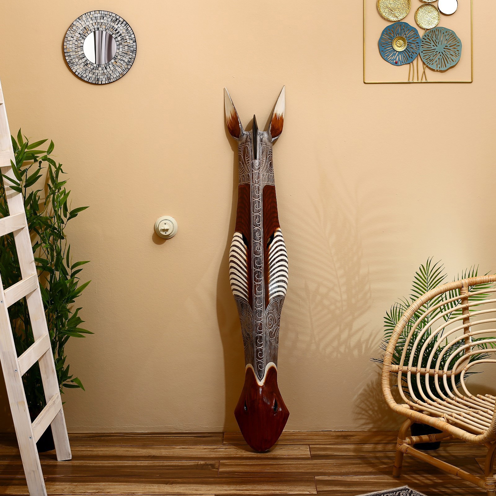 Изображение товара Панно маска интерьерная "Зебра" припыленный узор, 150 см