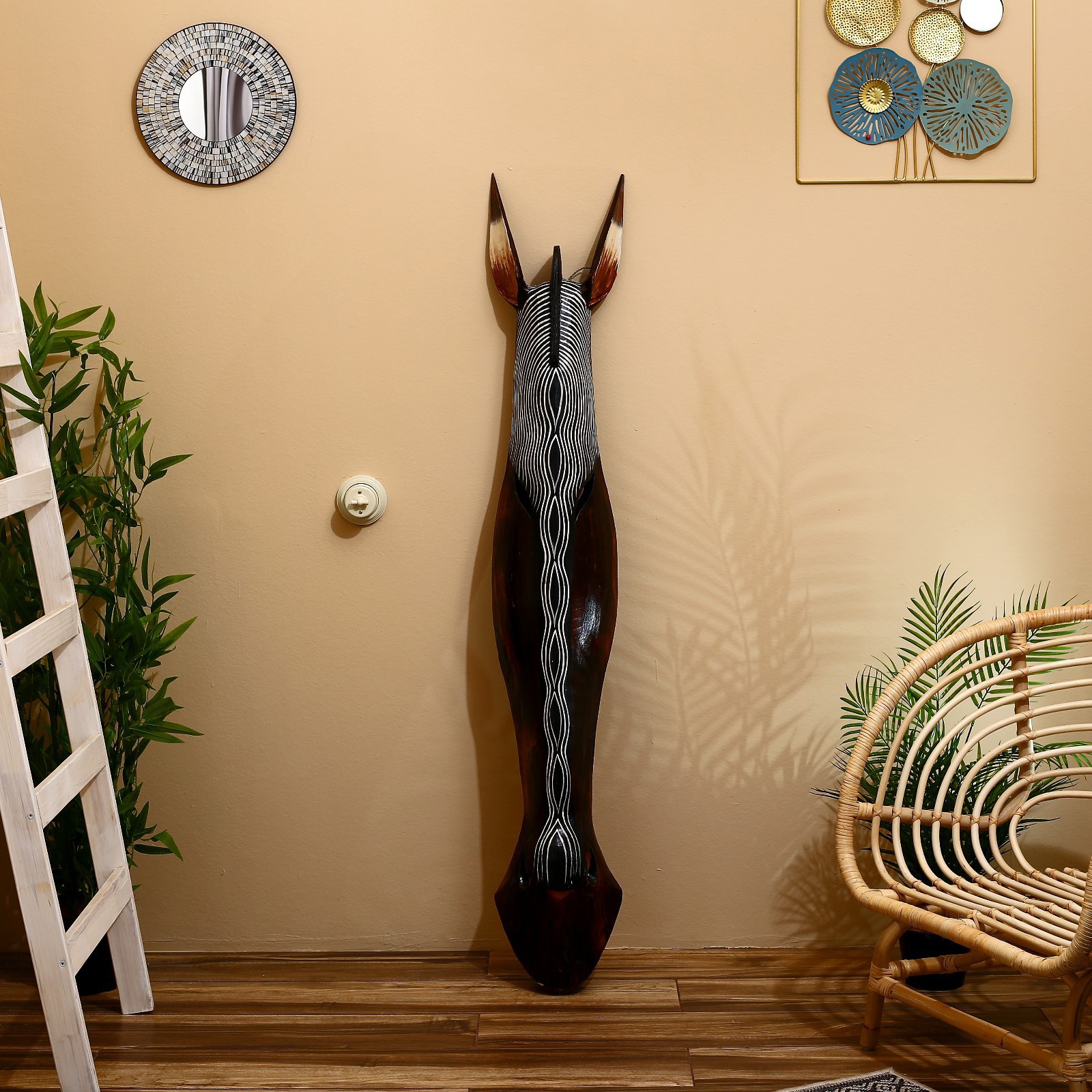 Изображение товара Панно маска интерьерная "Зебра" узор волна 150 см